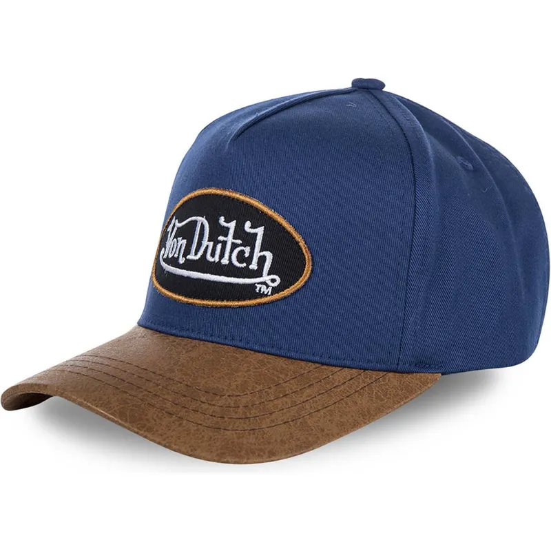 Von Dutch Curved Brim CHUCK Adjustable Cap Blau Und Braun Caphunters Ch