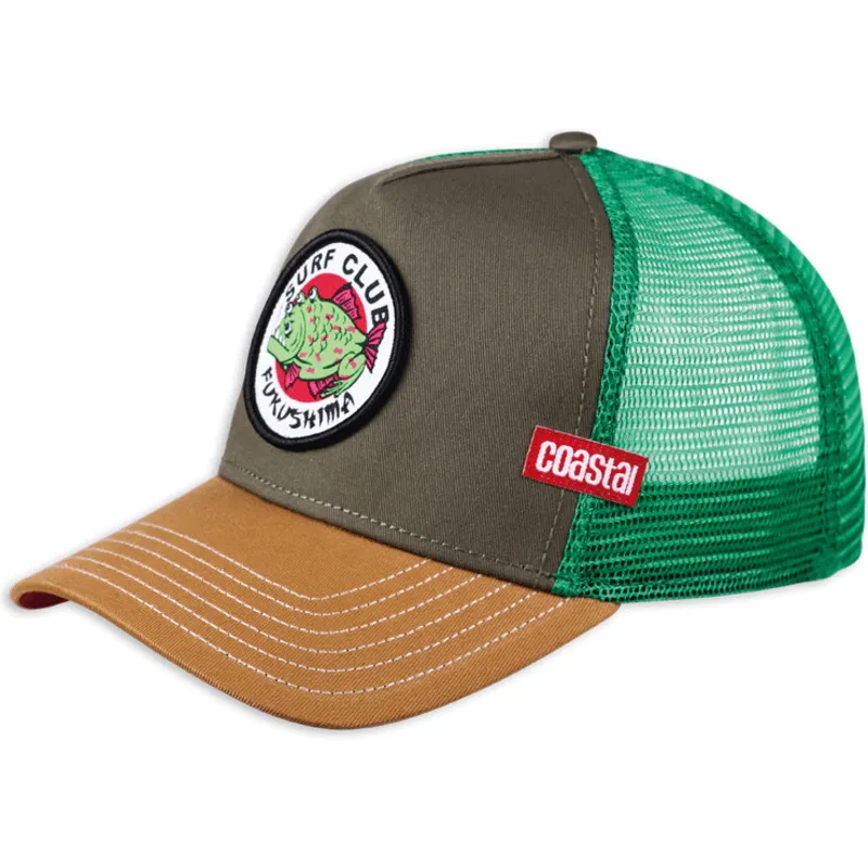 Coastal Fukushima HFT Green And Brown Trucker Hat Caphunters Ch