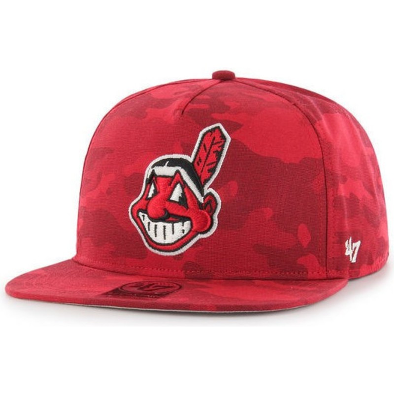47-brand-flat-brim-cleveland-indians-mlb-captain-dt-snapback-cap-camo-rot