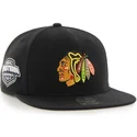 cappellino-piatto-nero-snapback-dei-chicago-blackhawks-nhl-captain-di-47-brand