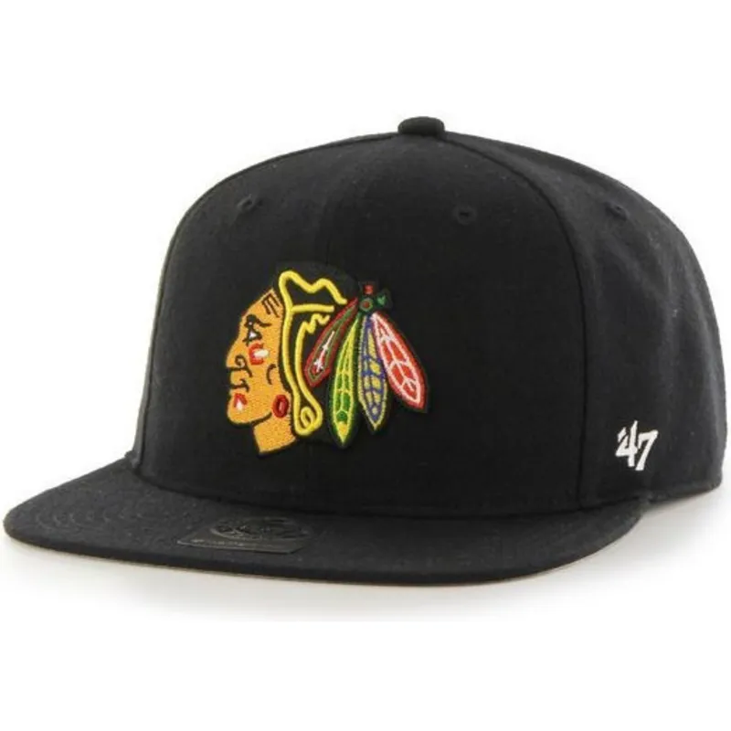 cappelli-piatta-nero-snapback-dei-chicago-blackhawks-nhl-di-47-brand