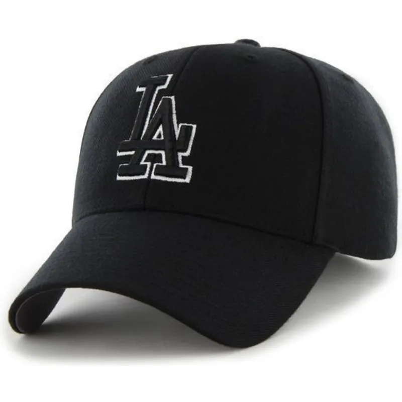 cappellino-curvo-nero-snapback-con-logo-bianco-e-nero-dei-los-angeles-dodgers-mlb-mvp-di-47-brand