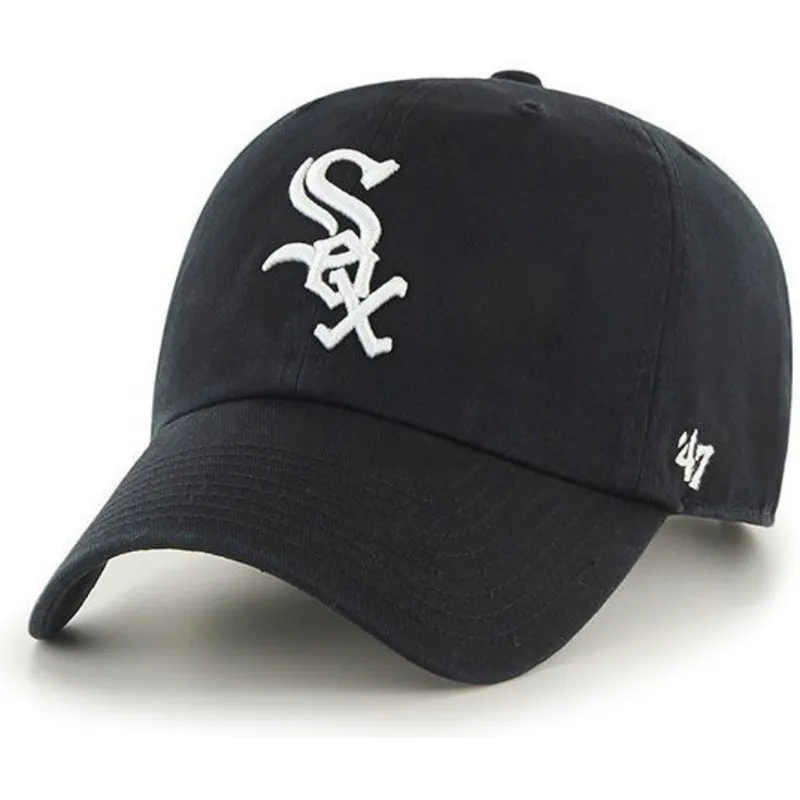 schwarze-gebogene-kappe-der-chicago-white-sox-mlb-clean-up-von-47-brand