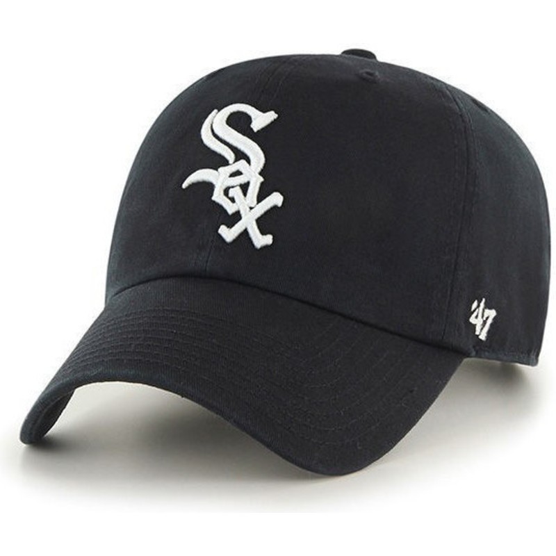 47-brand-curved-brim-chicago-white-sox-mlb-clean-up-cap-schwarz