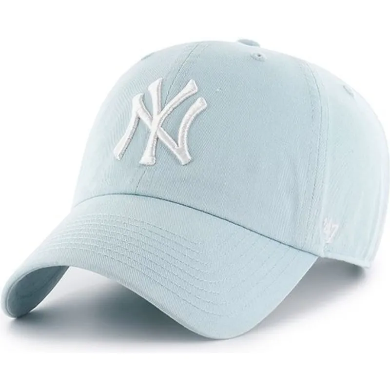 cappellino-curvo-azzurro-chiaro-dei-new-york-yankees-mlb-clean-up-di-47-brand