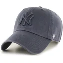 cappellino-curvo-grigio-denim-con-logo-grigio-dei-new-york-yankees-mlb-clean-up-di-47-brand