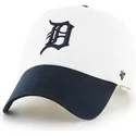 cappellino-bianco-a-due-toni-con-visiera-curva-dei-detroit-tigers-mlb-clean-up-di-47-brand