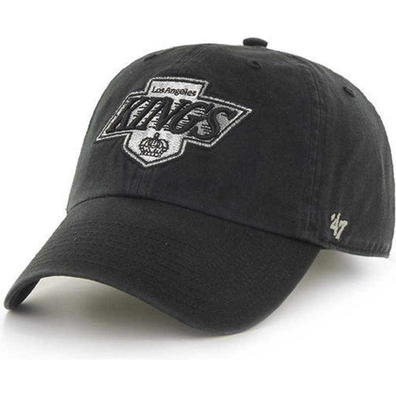 47-brand-curved-brim-mit-altem-logo-los-angeles-kings-nhl-clean-up-cap-schwarz