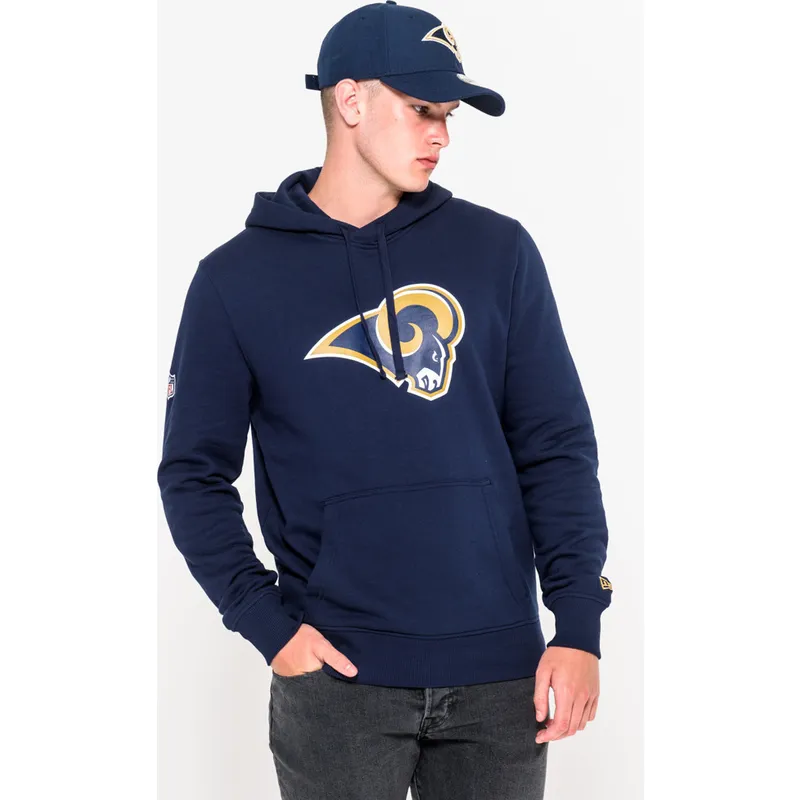 felpe-con-cappuccio-blu-pullover-hoodie-dei-los-angeles-rams-nfl-di-new-era