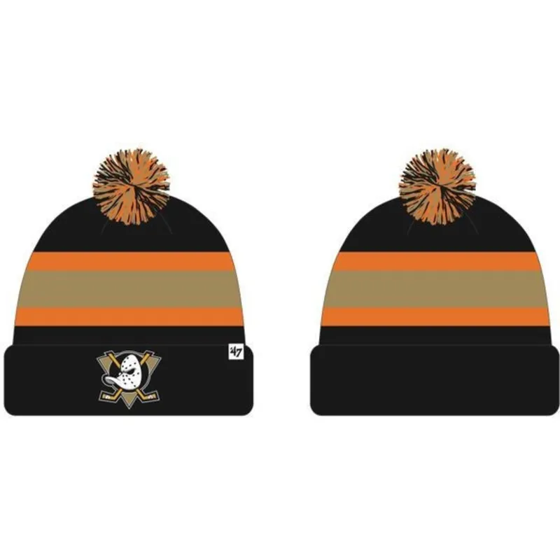 berretto-nero-e-arancione-con-pompon-anaheim-ducks-nhl-breakaway-di-47-brand