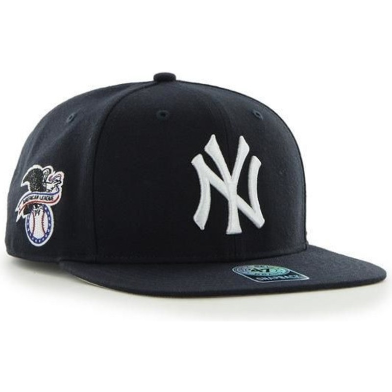 47-brand-flat-brim-new-york-yankees-mlb-sure-shot-captain-snapback-cap-schwarz-