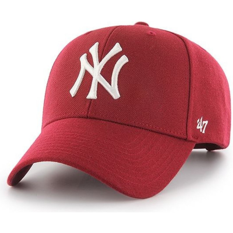 47-brand-curved-brim-new-york-yankees-mlb-mvp-dark-snapback-cap-rot