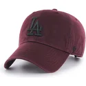 cappellino-curvo-granata-con-logo-nero-dei-los-angeles-dodgers-mlb-clean-up-di-47-brand