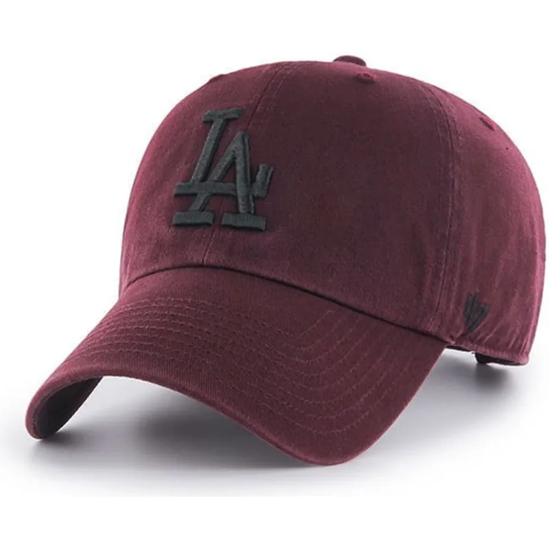 cappelli-curva-rosso-cinghia-regolabile-granate-negro-dei-los-angeles-dodgers-mlb-di-47-brand