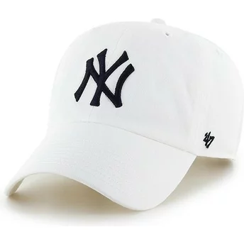 47 Brand Curved Brim New York Yankees MLB Clean Up Cap weiß