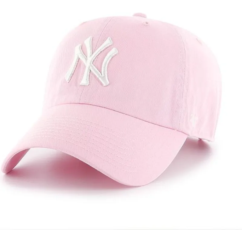 cappelli-curva-rosa-cinghia-regolabile-claro-dei-new-york-yankees-mlb-di-47-brand