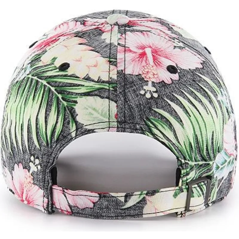 cappelli-curva-grigio-cinghia-regolabile-estampado-floral-dei-new-york-yankees-mlb-di-47-brand