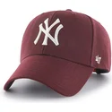 cappellino-snapback-curvo-bordeaux-new-york-yankees-mlb-mvp-di-47-brand