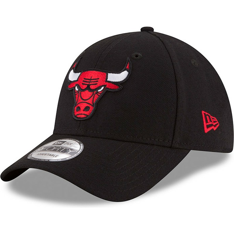 new-era-curved-brim-9forty-the-league-chicago-bulls-nba-adjustable-cap-schwarz