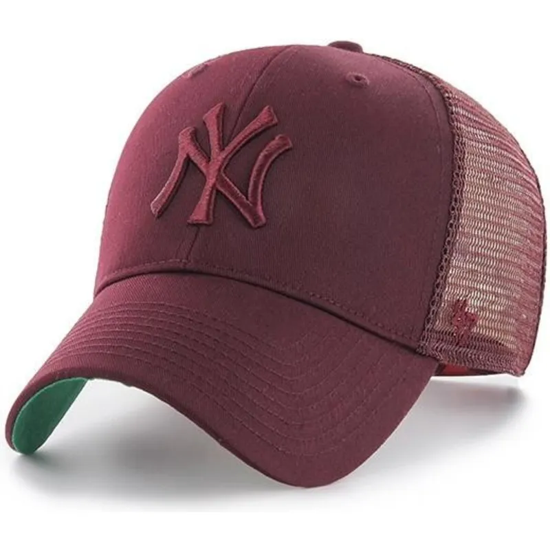 cappellino-trucker-granata-con-logo-granata-di-new-york-yankees-mlb-mvp-branson-di-47-brand