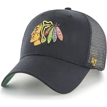 Gorra trucker negra de Chicago Blackhawks NHL MVP Branson de 47 Brand