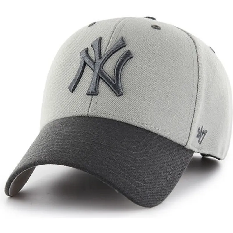 cappelli-curva-grigio-cinghia-regolabile-dei-new-york-yankees-mlb-di-47-brand cappelli-curva-grigio-cinghia-regolabile-dei-new-york-yankees-mlb-di-47-brand