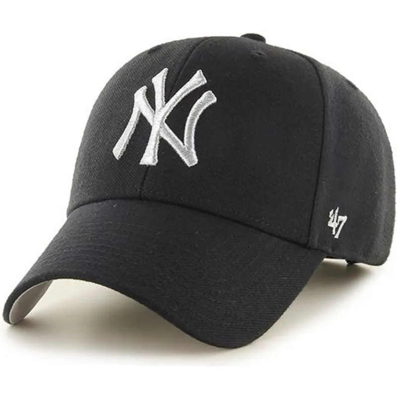 cappelli-curva-nero-cinghia-regolabile-plata-dei-new-york-yankees-mlb-di-47-brand cappelli-curva-nero-cinghia-regolabile-plata-dei-new-york-yankees-mlb-di-47-brand
