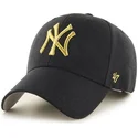 mutzen-gebogen-schwarz-verstellbares-band-oro-der-new-york-yankees-mlb-von-47-brand