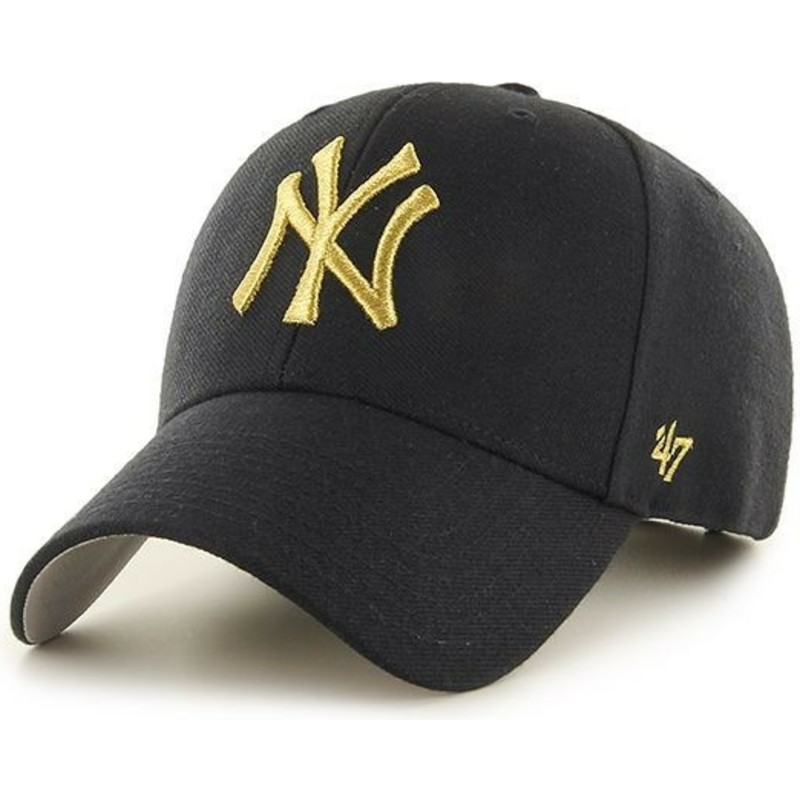casquette-courbee-noire-avec-logo-or-new-york-yankees-mlb-mvp-metallic-47-brand