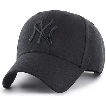 Casquette courbée noire snapback avec logo noir New York Yankees MLB MVP 47 Brand