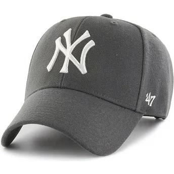 cappellino-curvo-grigio-scuro-snapback-di-new-york-yankees-mlb-mvp-di-47-brand