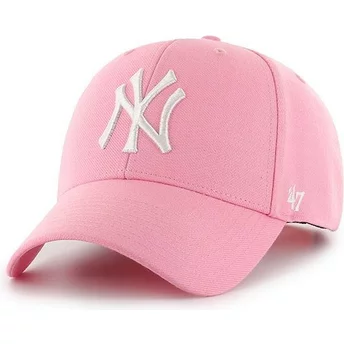 47-brand-curved-brim-new-york-yankees-mlb-mvp-pink-snapback-cap