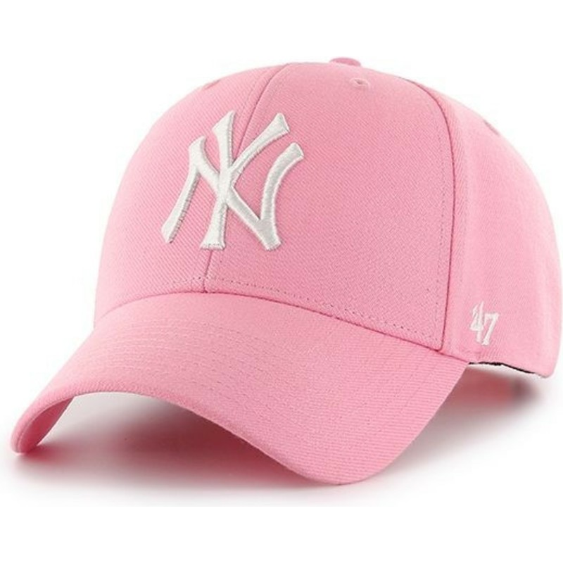 47-brand-curved-brim-new-york-yankees-mlb-mvp-snapback-cap-pink