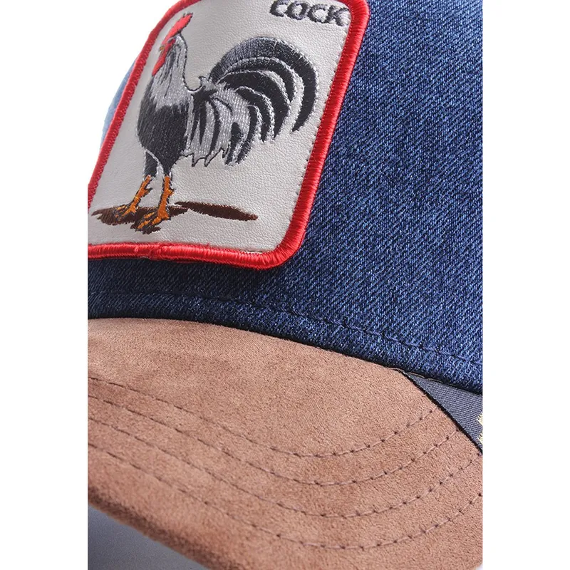 gorra-trucker-brazowa-i-denim-kogut-big-strut-od-goorin-bros