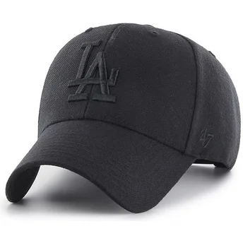 Cappellino curvo nero snapback con logo nero dei Los Angeles Dodgers MLB MVP di 47 Brand