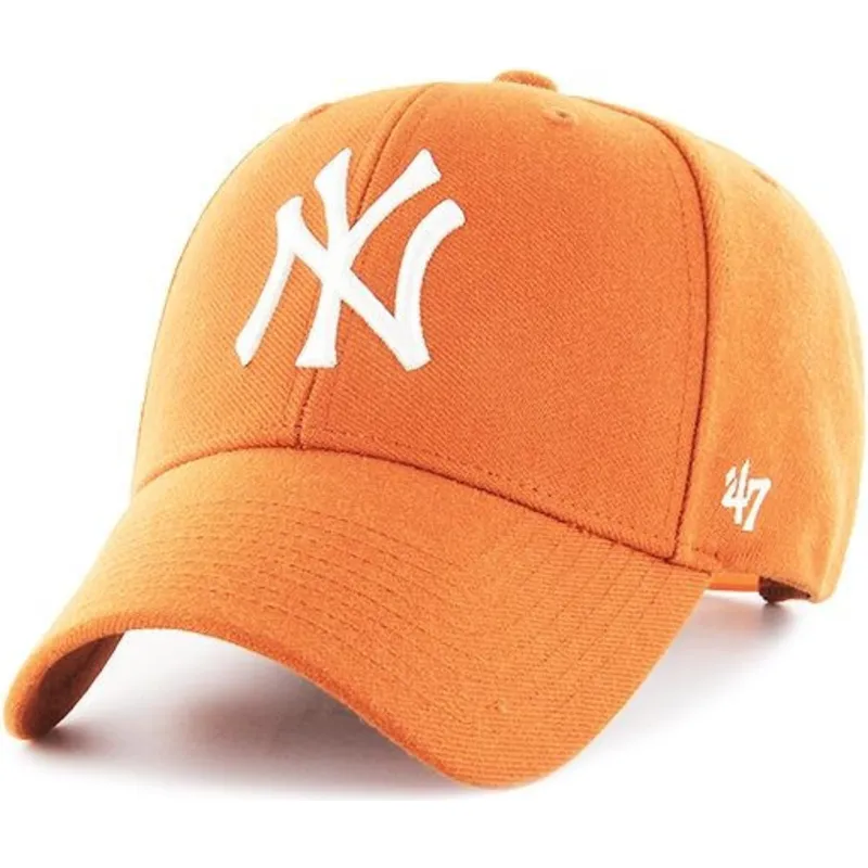 mutzen-gebogen-orange-snapback-der-new-york-yankees-mlb-von-47-brand