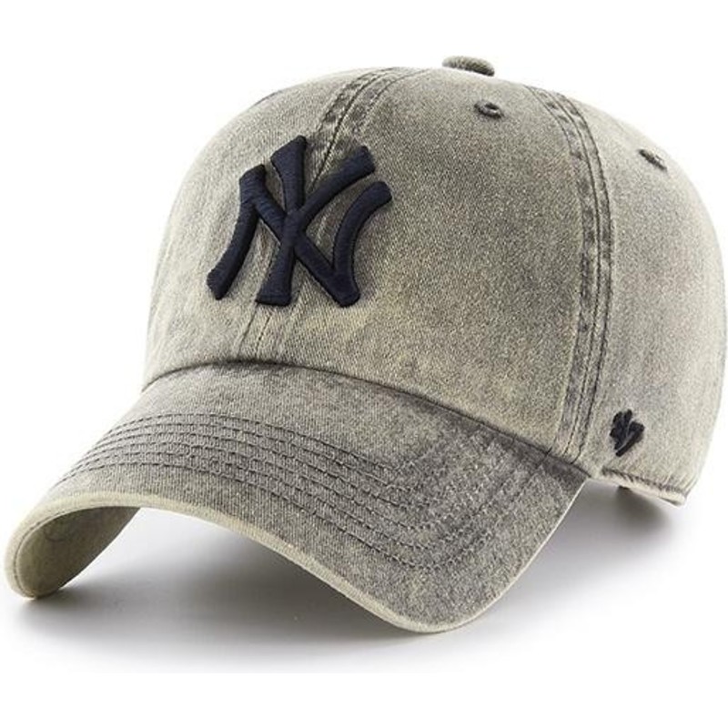 47-brand-curved-brim-new-york-yankees-mlb-clean-up-cement-cap-grau