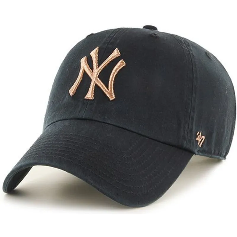cappelli-curva-nero-cinghia-regolabile-bronce-dei-new-york-yankees-mlb-di-47-brand