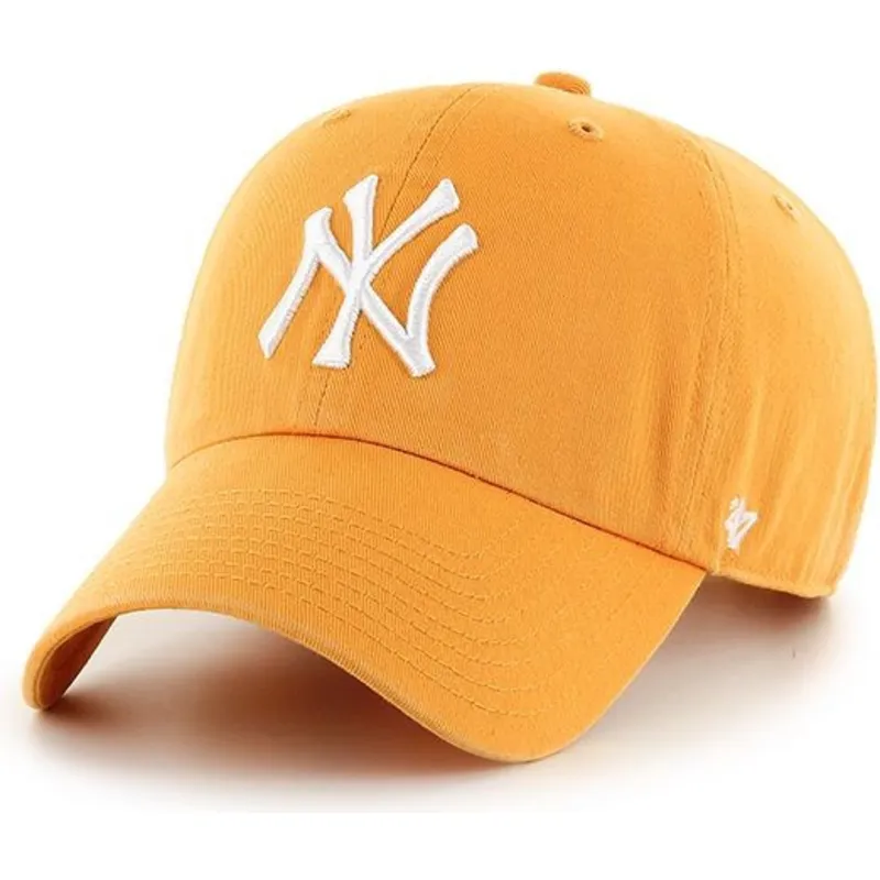 cappelli-curva-giallo-cinghia-regolabile-dei-new-york-yankees-mlb-di-47-brand