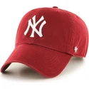 gorra-curva-roja-oscura-de-new-york-yankees-mlb-clean-up-de-47-brand