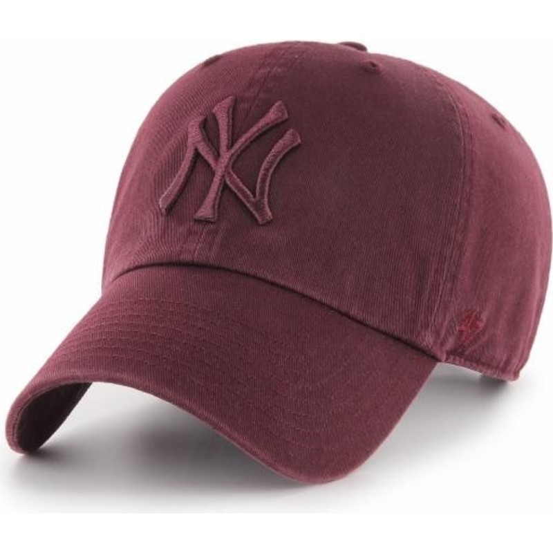 47-brand-curved-brim-braunes-logo-new-york-yankees-mlb-clean-up-cap-braun