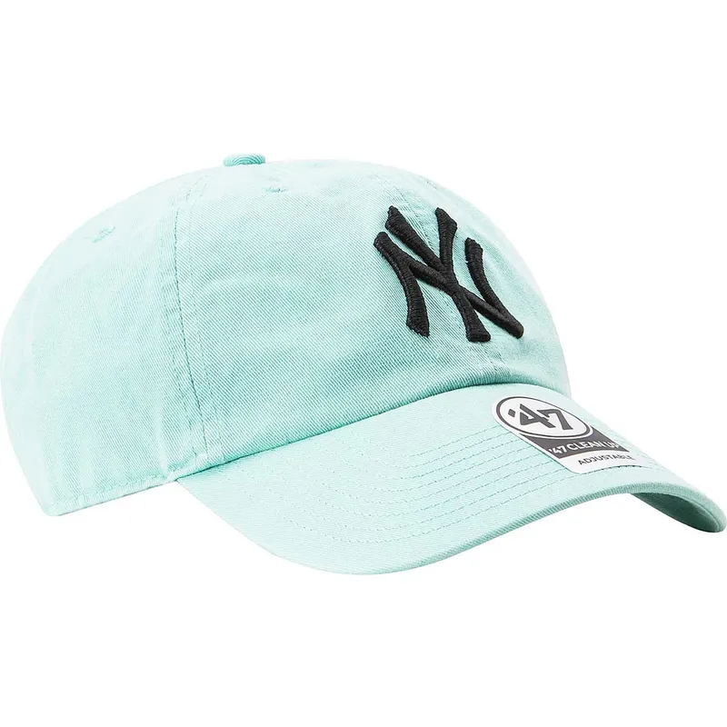 cappellino-curvo-azzurro-tiffany-dei-new-york-yankees-mlb-clean-up-di-47-brand