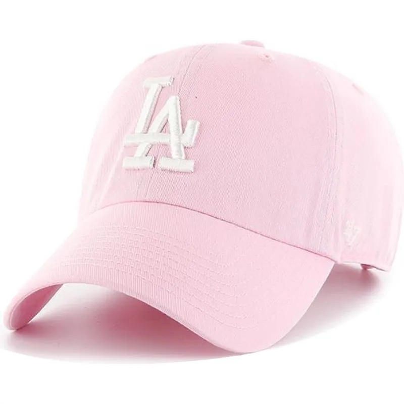 mutzen-gebogen-rosa-verstellbares-band-der-los-angeles-dodgers-mlb-von-47-brand