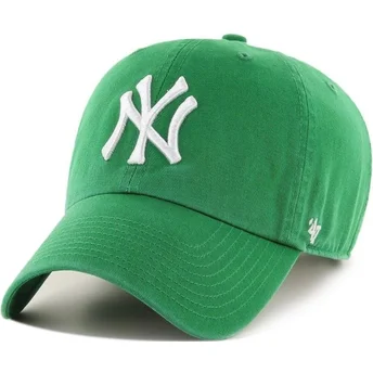 Grön böjd keps New York Yankees MLB Clean Up från 47 Brand