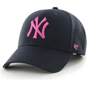 mutzen-gebogen-marineblau-verstellbares-band-rosa-der-new-york-yankees-mlb-von-47-brand