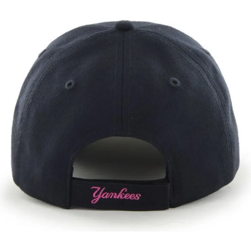 cappelli-curva-blu-marino-cinghia-regolabile-rosa-dei-new-york-yankees-mlb-di-47-brand