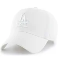 cappellino-curvo-bianco-con-logo-bianco-dei-los-angeles-dodgers-mlb-clean-up-di-47-brand