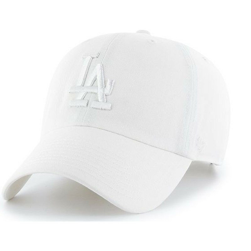 47-brand-curved-brim-weisses-logo-los-angeles-dodgers-mlb-clean-up-cap-weiss