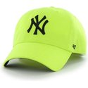 47-brand-curved-brim-new-york-yankees-mlb-clean-up-neon-cap-gelb