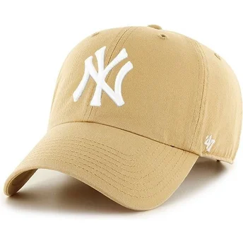 Casquette courbée marron claire New York Yankees MLB Clean Up 47 Brand